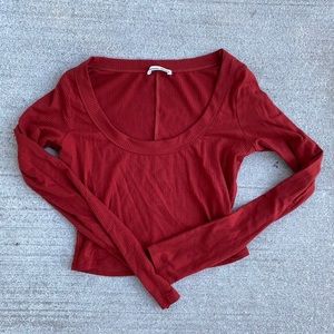 Reformation Paige Top in Burnt Orange/Maroon